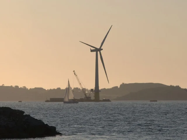 Renewable energy technology is constantly being refined; here, the World's first full-scale floating wind turbine was set afloat at Amoy Fjord, near Stavanger, Norway, in 2009. Photo: Lars Christopher (commons.wikimedia.org). Renewable energy technology is constantly being refined; here, the World's first full-scale floating wind turbine was set afloat at Amoy Fjord, near Stavanger, Norway, in 2009. Photo: Lars Christopher (commons.wikimedia.org).