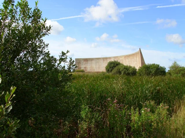 The 200-foot Acoustic Mirrors at Lade Pits were built to detect incoming aircraft during the First World War. Photo: Keith Jump (commons.wikimedia.org). The 200-foot Acoustic Mirrors at Lade Pits were built to detect incoming aircraft during the First World War. Photo: Keith Jump (commons.wikimedia.org).