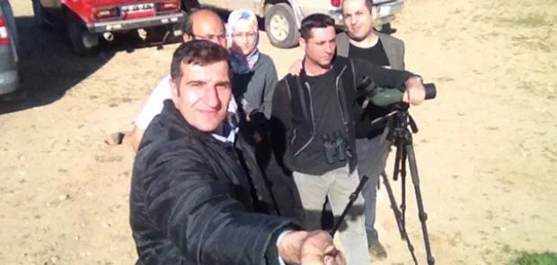 The surveyors take a selfie on their last trip to count Sociable Lapwing close to the Syrian border. Photo: BirdLife International. The surveyors take a selfie on their last trip to count Sociable Lapwing close to the Syrian border. Photo: BirdLife International.