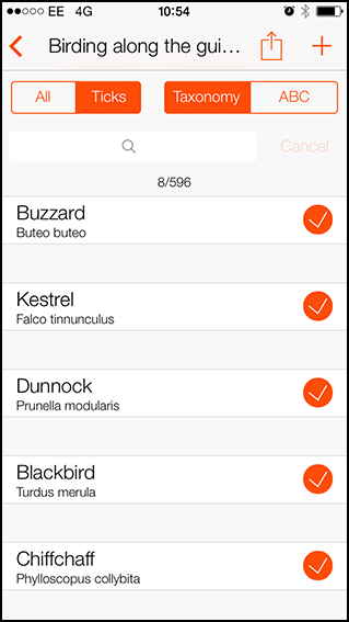 Bird Tick List app 1