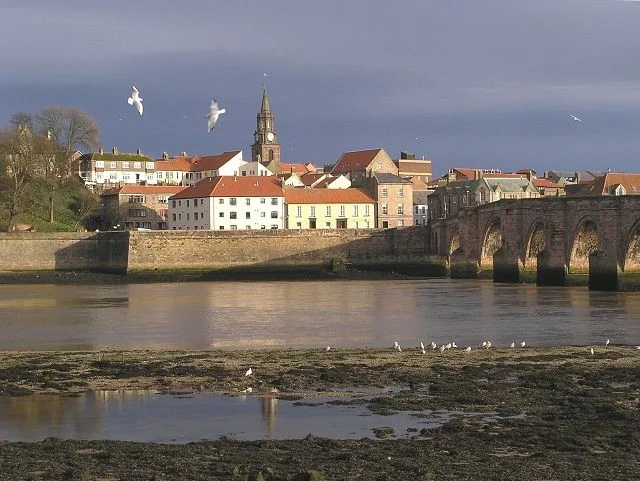 River Tweed and old bridge at Berwick. River Tweed and old bridge at Berwick.