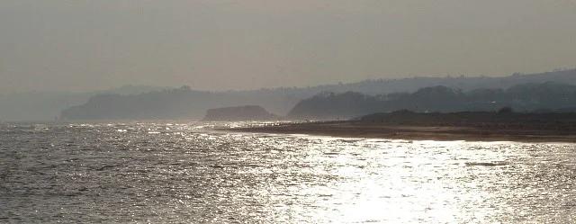 Dawlish Warren, Langstone Rock and The Parson and Clerk, Holcombe, from Exmouth Dawlish Warren, Langstone Rock and The Parson and Clerk, Holcombe, from Exmouth