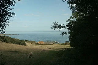 View from the National Trust car park at Prawle Point. View from the National Trust car park at Prawle Point.