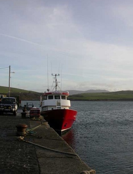 The Inishbofin Island Discovery ferry in Cleggan harbour. The Inishbofin Island Discovery ferry in Cleggan harbour.