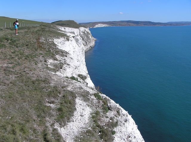 Cliffs looking east towards Freshwater Bay. Cliffs looking east towards Freshwater Bay.