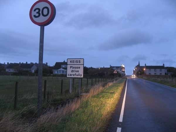 The main road through Keiss village at dawn. The main road through Keiss village at dawn.
