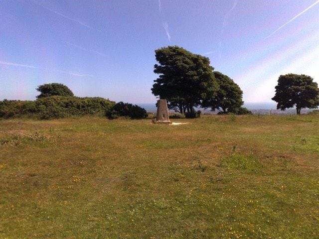 The trig point at the summit. The trig point at the summit.