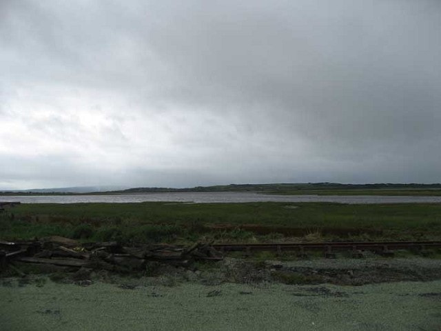 The estuary at high tide as viewed from the disused railway carriages. The estuary at high tide as viewed from the disused railway carriages.