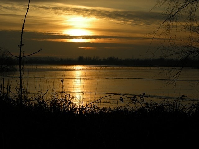 Winter sunset. Winter sunset.