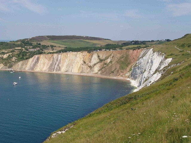From West High Down with Headon Warren heathland in background From West High Down with Headon Warren heathland in background