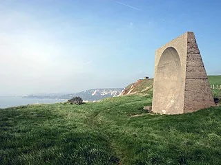 Looking towards Folkestone from WWII listening wall at approx. TR269385. Looking towards Folkestone from WWII listening wall at approx. TR269385.