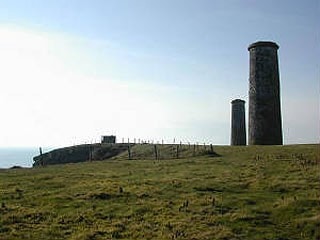 Look-out hut and towers at seawatch point Look-out hut and towers at seawatch point