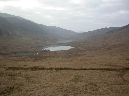 View of the 3 lochs in Glen More. View of the 3 lochs in Glen More.