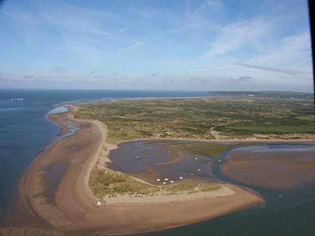 Aerial view of Crow Point and Braunton Burrows looking north. Aerial view of Crow Point and Braunton Burrows looking north.