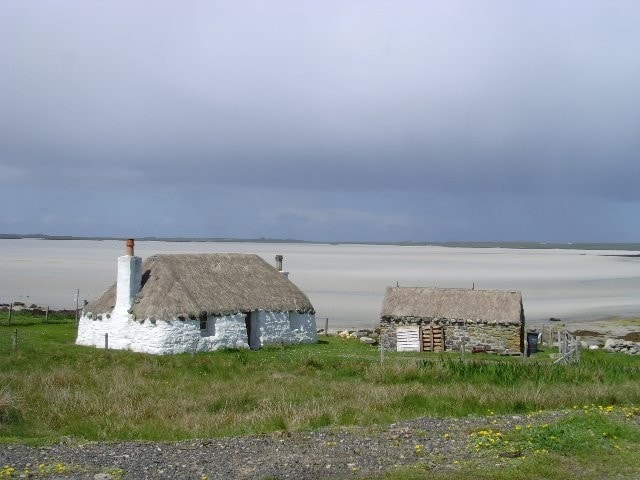 Looking west over Vallay Strand from Malacleit. Looking west over Vallay Strand from Malacleit.